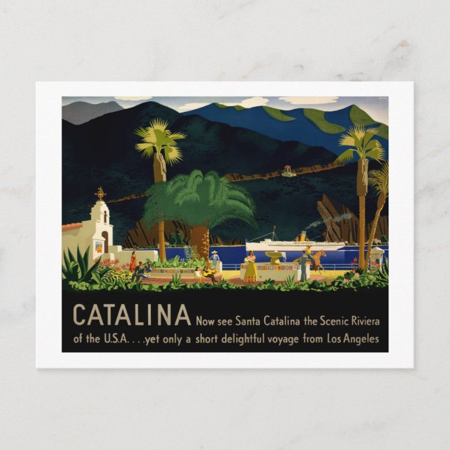 Carte Postale Catalina par Otis Shepard, c. 1935.  (Devant)