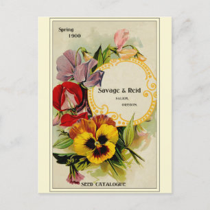 Carte Postale Catalogue vintage de semences de fleurs de jardina