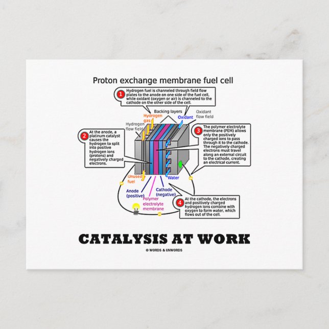 Carte Postale Catalyse Au Travail (Combustible À Membrane Proton (Devant)