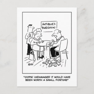 Carte Postale Catastrophe d'antiquités. Évaluation d'antiquaire.