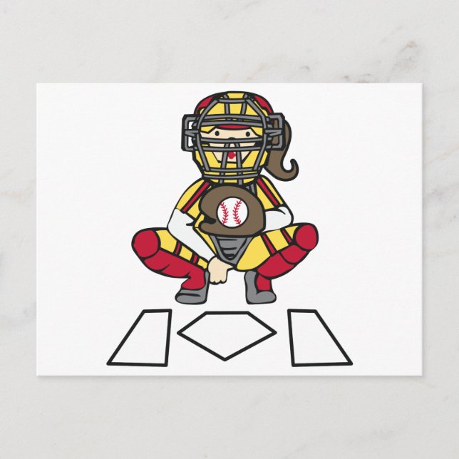 Carte Postale Catcher de softball (Devant)