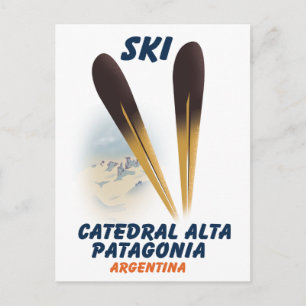 Carte Postale Catedral Alta Patagonia, Argentine affiche de ski