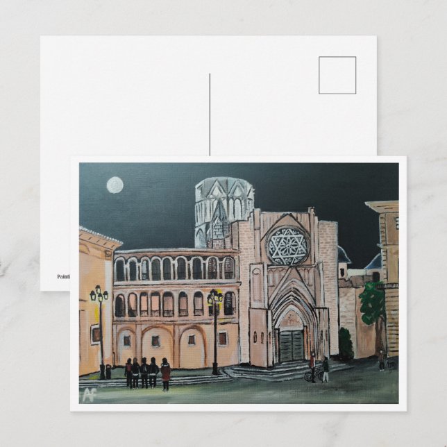 Carte Postale Catedral de Père Noël María Peinture d'Alfred Fox (Devant / Derrière)