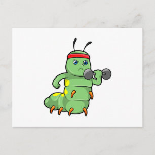 Carte Postale Caterpillar at Strength entraînement avec Dumbbell