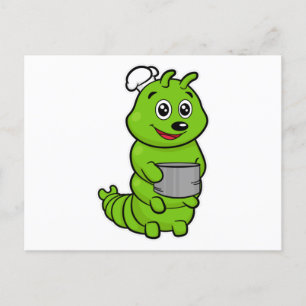 Carte Postale Caterpillar comme cuire avec pot de Cuisine