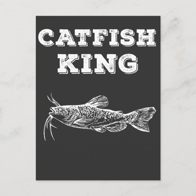 Carte Postale Catfish King Fishing Fish Lover Pêcheur Pêcheur Pê (Devant)