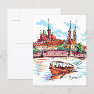 Carte Postale Cathedral Island in Wroclaw Pologne Travel