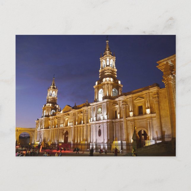 Carte Postale Cathédrale Basilique d'Arequipa, Pérou (Devant)