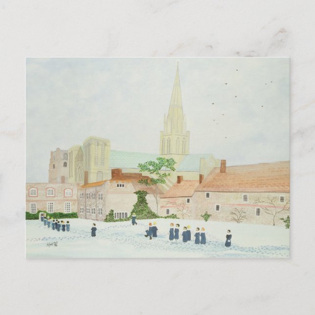 Carte Postale Cathédrale de Chichester et chorale visitée (Devant)