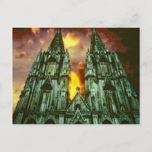 Carte Postale Cathédrale de Cologne avec soleil