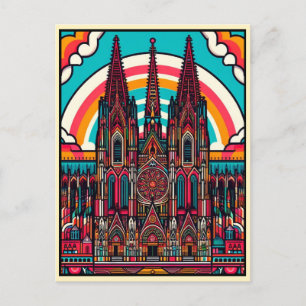 Carte Postale Cathédrale de Cologne, jour férié allemand volé