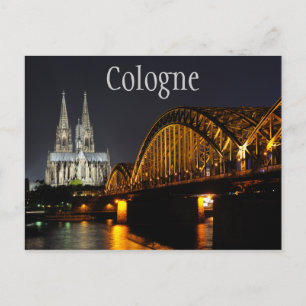 Carte Postale Cathédrale de Cologne, Pont Hohenzollern, Allemagn