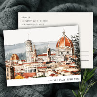 Cathédrale de Florence Italie Aquarelle Voyage Ita