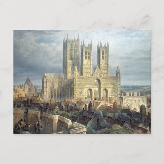 Carte Postale Cathédrale de Lincoln du Nord-Ouest, vers 1850 (Devant)