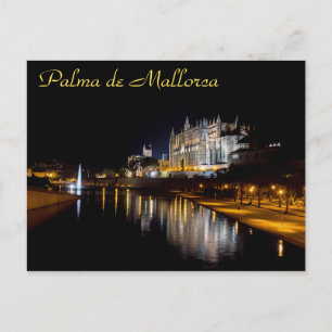 Carte Postale Cathédrale de Palma de Mallorca la nuit - Espagne