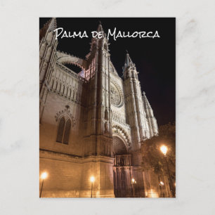 Carte Postale Cathédrale de Palma de Mallorca la nuit - Espagne