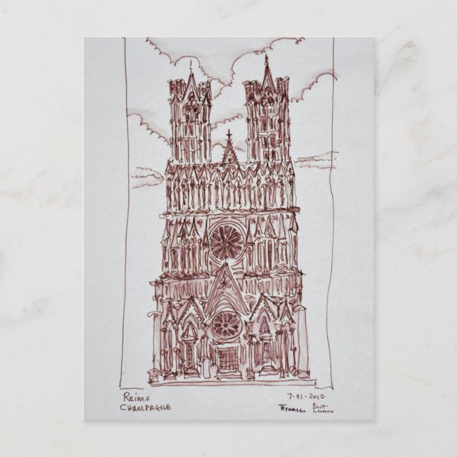 Carte Postale Cathédrale de Reims | Région Champagne, France (Devant)