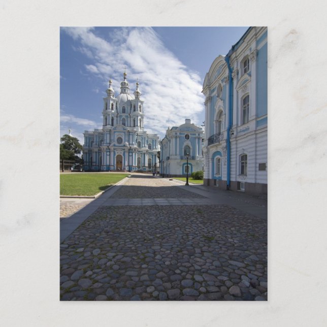 Carte Postale Cathédrale de Smolny à Saint-Pétersbourg, Russie (Devant)