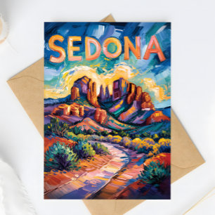 Carte Postale Cathédrale du désert de Sedona Rock Travel Van Gog