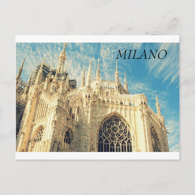 Carte Postale Cathédrale Duomo à Milano, Italie (Devant)