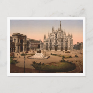 Carte Postale Cathédrale et Piazza de Milan, Lombardie, Italie