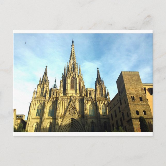 Carte Postale Cathédrale gothique de Barcelone, Barri Gotic (Devant)