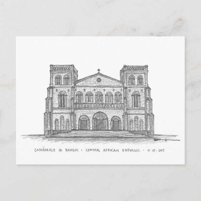 Carte Postale Cathédrale Notre-Dame, Bangui, C.A.R. (Devant)