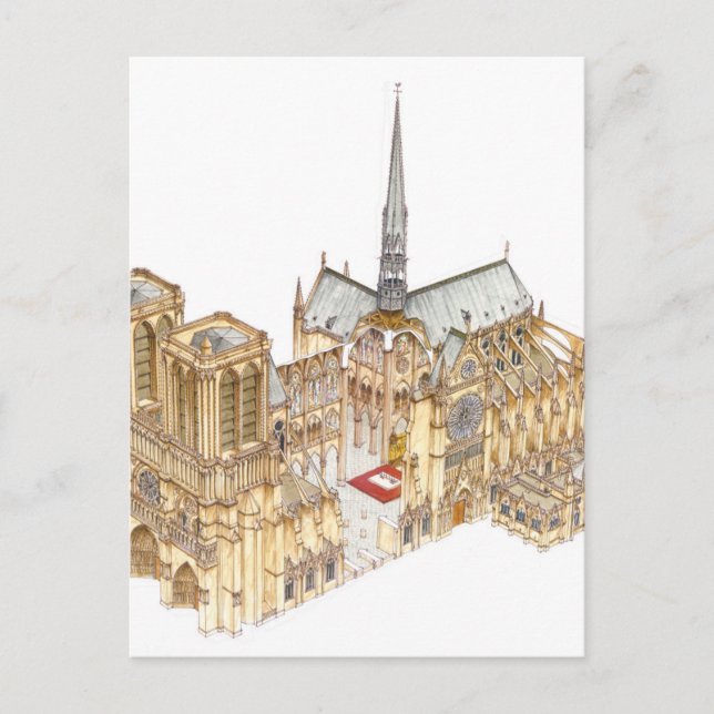 Carte Postale Cathédrale Notre-Dame. Paris France (Devant)