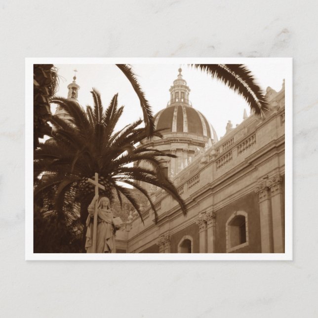 Carte Postale Cathédrale Saint Agata de Catane, Sicile, Italie (Devant)