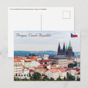 Carte Postale Cathédrale Saint-Guy et paysage urbain de Prague -