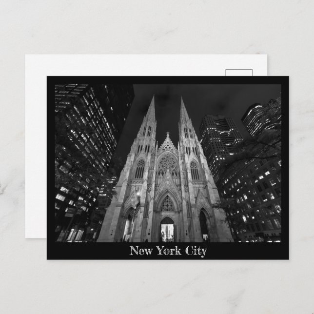 Carte Postale Cathédrale Saint Patrick de New York (Devant / Derrière)