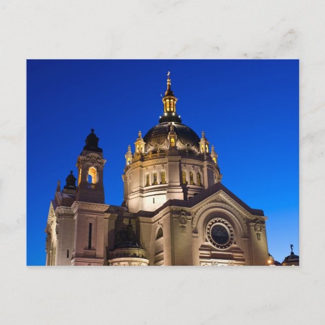 Carte Postale Cathédrale Saint-Paul de Nuit (Devant)