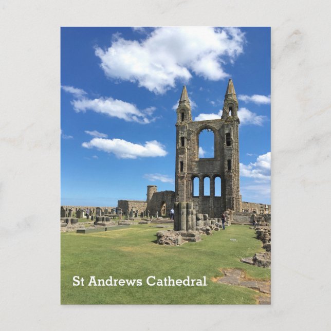 Carte Postale Cathédrale St Andrews Écosse Ruines Tours au solei (Devant)
