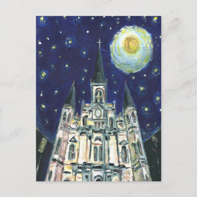 Carte Postale Cathédrale Starry Night (Devant)