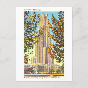 Carte Postale Cathédrale vintage de l'apprentissage à Pittsburgh