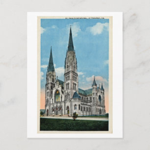 Carte Postale Cathédrale vintage Saint-Paul, Pittsburgh, PA