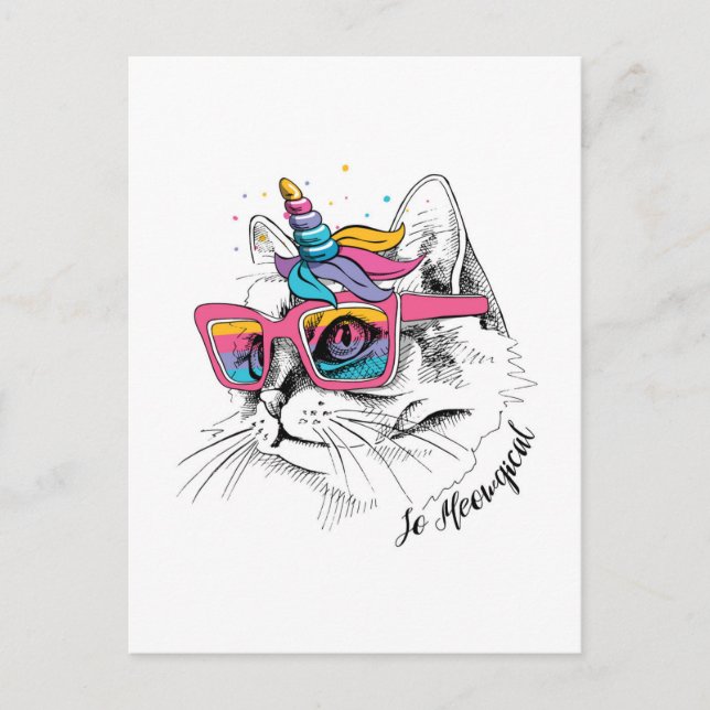 Carte Postale Caticorn | So Meowgical (Devant)