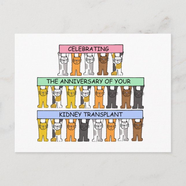 Carte Postale Cats caricaturaux pour l'anniversaire de la transp (Devant)