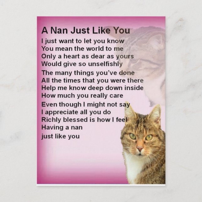 Carte Postale Cats Nan Poem (Devant)