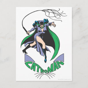 Carte Postale Catwoman & Logo Green