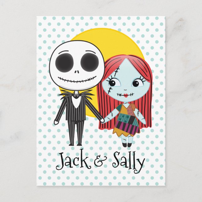Carte Postale Cauchemar avant Noël | Jack & Sally Emoji (Devant)