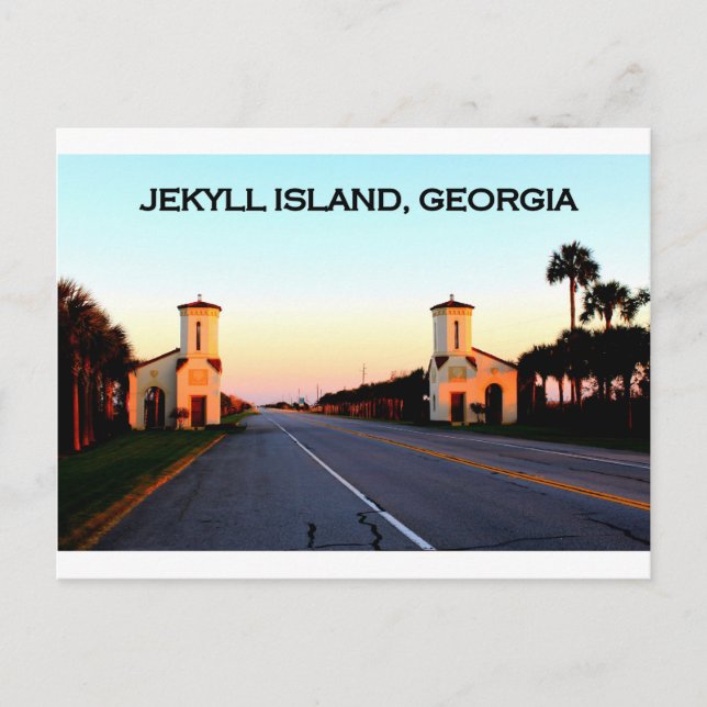 Carte Postale Causeway de Jekyll Island Georgia (Devant)