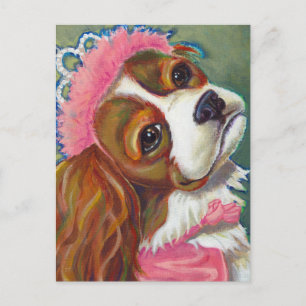 Carte Postale Cavalier King Charles Spaniel Chien Princesse ART