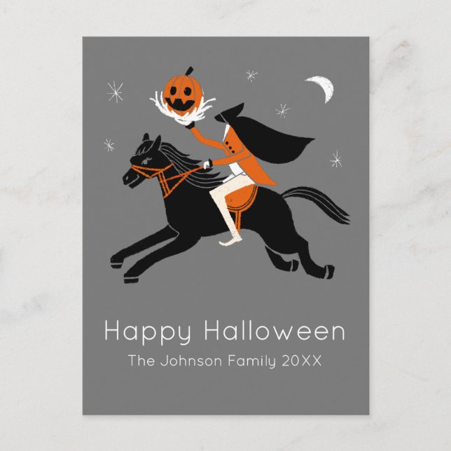 Carte Postale Cavalier sans tête halloween (Devant)