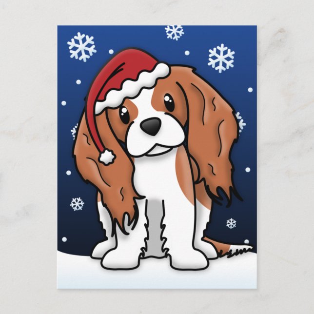 Carte postale cavalière de Noël d'épagneul de (Devant)