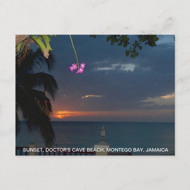 Carte Postale Cave Beach, Jamaïque de beau de coucher du soleil (Devant)