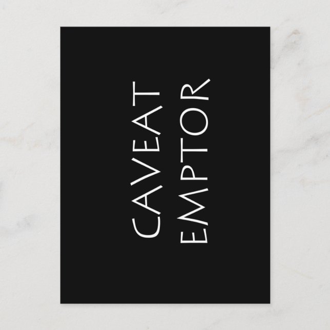 Carte Postale Caveat Emptor (Devant)