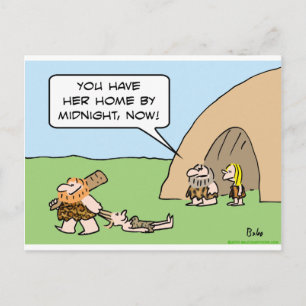 Carte Postale caveman minuit traîner les cheveux