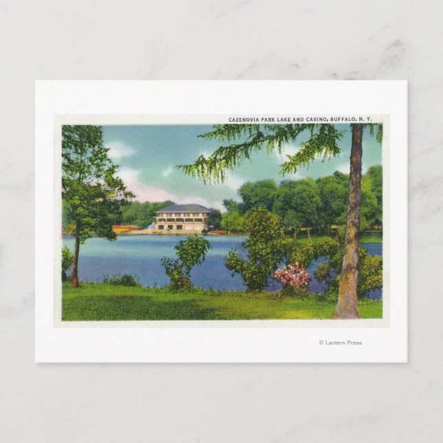 Carte Postale Cazenovia Park Vue sur le lac et le casino (Devant)