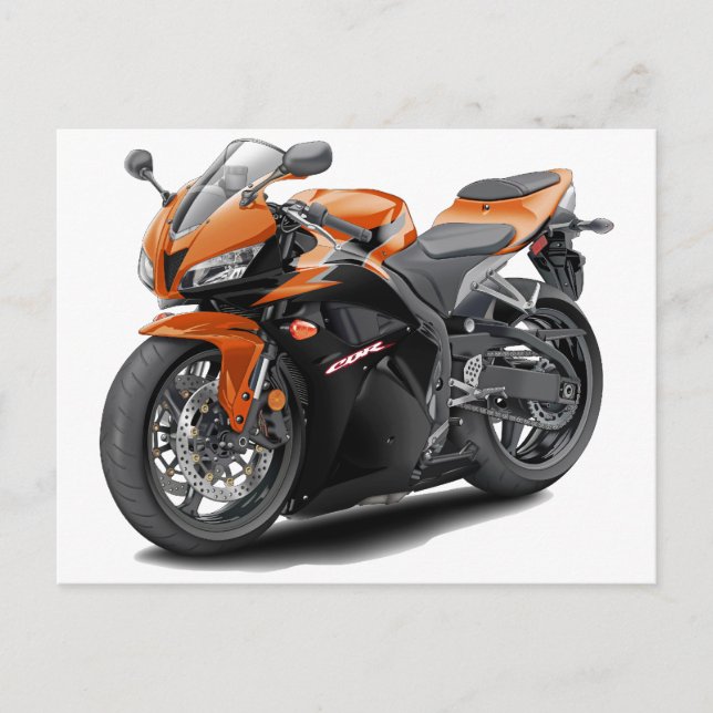 Carte Postale CBR 600 Orange-Black Bike (Devant)